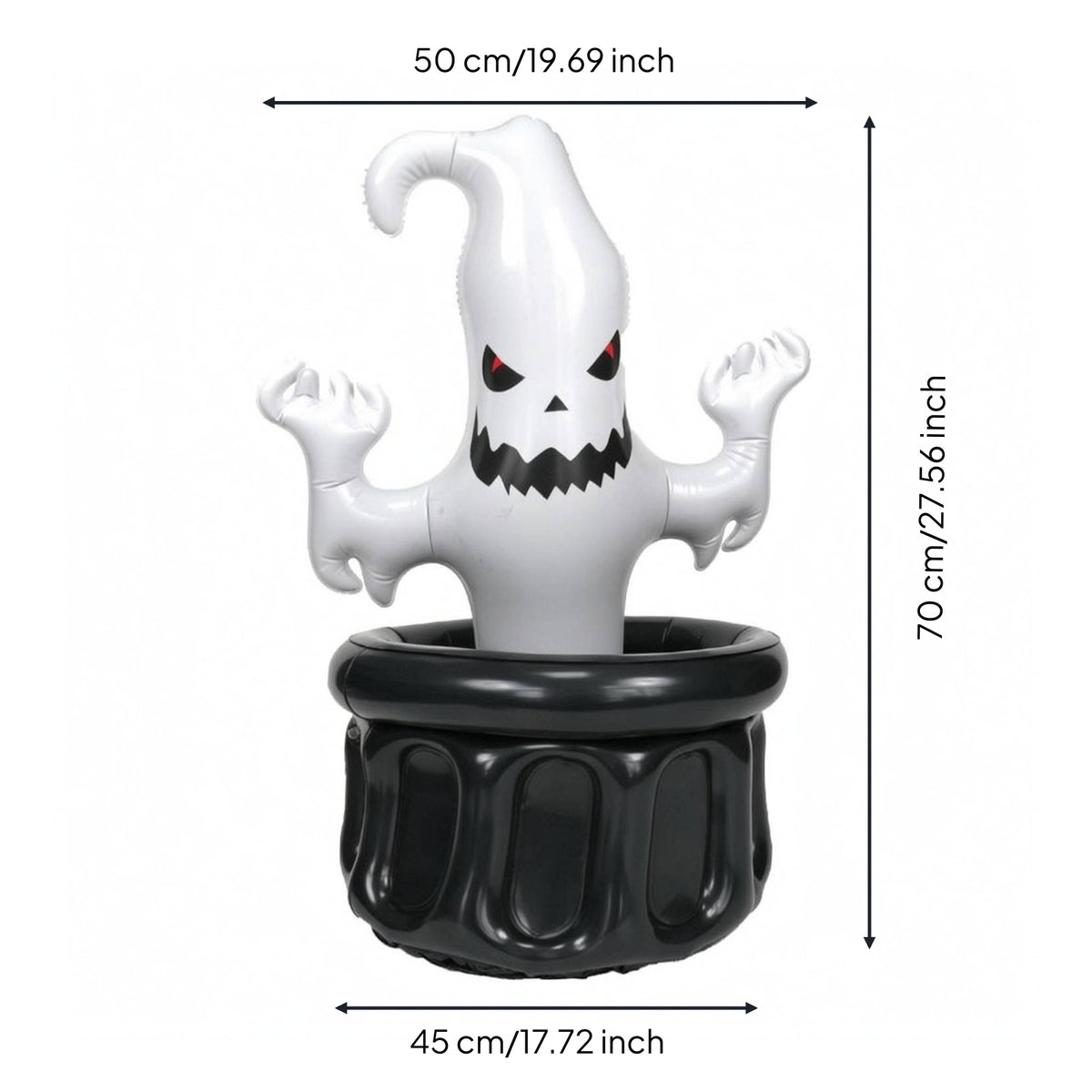 Leak-Proof PVC Ghost Ice Bucket Lightweight Ghost Ice Bucket Black and White Halloween Drink Cooler Easy to Inflate