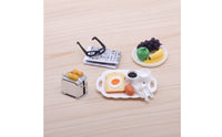 Miniature Breakfast Set Authentic-Looking Dollhouse Kitchen Props Decorative Toast Machine for Hobbyists