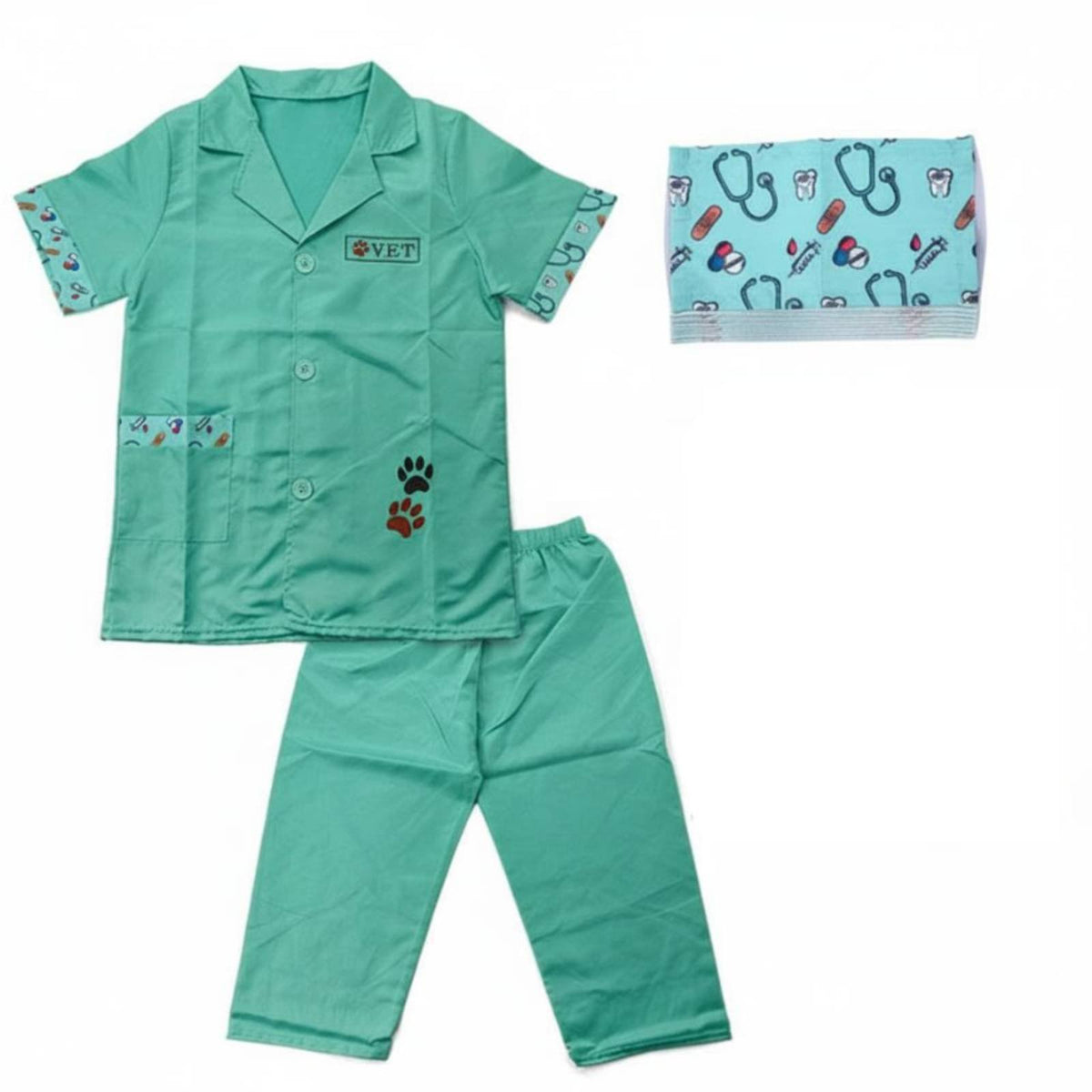 Child's Physician Costume Educational Children's Nurse Uniform Animal Doctor Scrubs for Preschoolers, Little Ones, Halloween