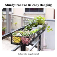 Space-Saving over-the Pot Holder Easy to Hang Balcony Planter Box Anti-Rust Finish ing Rack Sturdy Construction for Apartment Dwellers, Plant Lovers, homeowners, Patio, Porch, Fence
