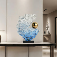 Abstract Sculpture Modern Resin Sculpture with Base Faceted Statue for Interior Designers
