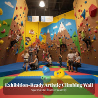 C Our Team Tomizable Configuration Artificial Rock Wall Family Fun Outdoor Climbing Wall Textured Surface Recreational Facility Professional-Grade for Climbers, Beginners, Indoor, Gymnasium, Recreation Center, Am Our Team Ement Park