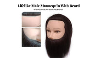 Male Mannequin Head Can Be Dyed and Permed Barber Practice Head Dyeable Haircut Training Doll for Barbers, Beauty School