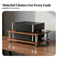 Shock Absorbing Audio Equipment Cabinet Accessible Storage Design Audio Equipment Shelf Sturdy Structure Desktop High-Fidelity Rack Heavy Duty for Audiophiles, Home Theater Enthusiasts, Living Room, Studio
