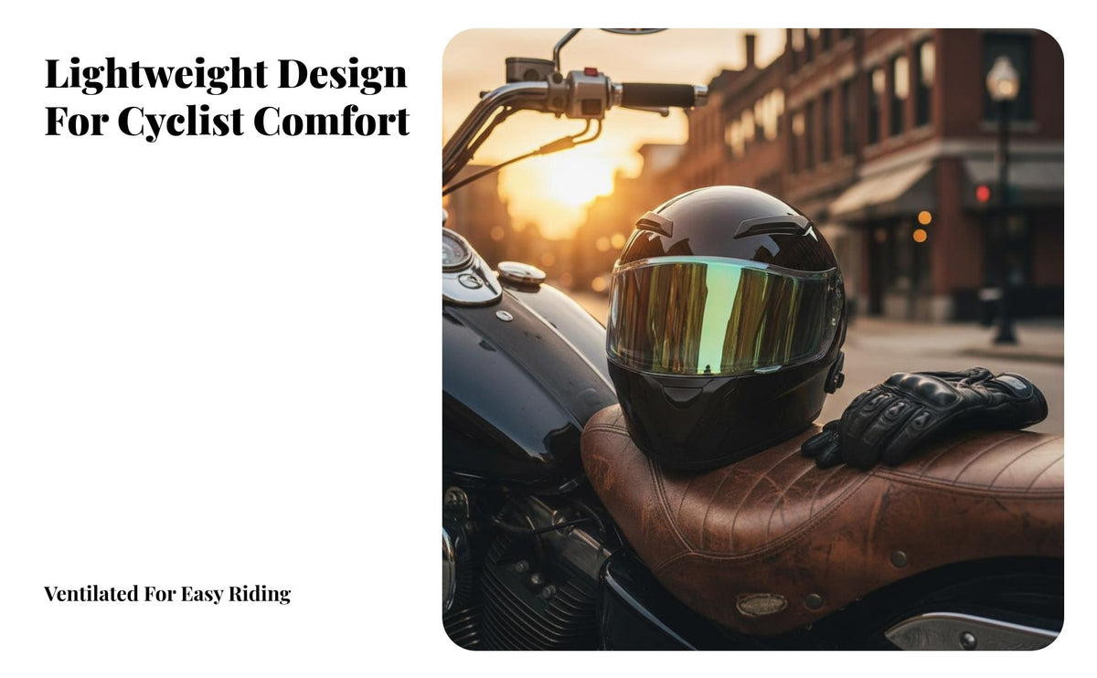 3C Certified Full Face Motorcycle Helmet Lightweight Full Face Helmet All Season Safety Headwear Breathable for Men, Women, Commuting