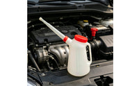 Ribbed Spout 5 L Oil Jug Built-in Handle Measuring Oil Jug HDPE Garage Supply Threaded Lid