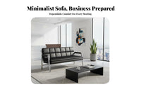 Minimalist Design Couch, Armchair, and Table collection space-saving Size Sofa Set Reception Seating for Office Managers, Business Owners, Clients, Lounge Area, Waiting Room