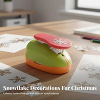 Festive Designs Christmas Craft Punch Creates Exquisite Patterns Christmas Hole Punch Set Clean Precise Shapes for Scrapbookers, Card Making