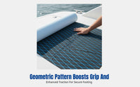 Non-Slip Foam Deck Mat, Geometric Teak Pattern, Boat Flooring, Custom Cut, Kayak Accessory, Protective Pad