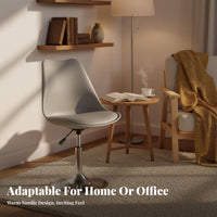 Minimalist Design Adjustable Height Armless Chair Compact Size Adjustable Pedestal Seat 360-Degree Swivel Task Seating Space Saving for Home Office Workers, Students, Teens, Study Room, Bedroom, Classroom, Vanity Table