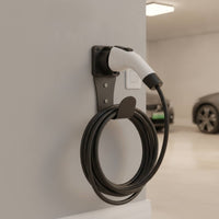 Charging Holder with Cable Hook Organized EV Charger Holder J-Hook Space-Saving Organizer Easy Installation for Garage
