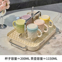 客厅茶几高档陶瓷杯架茶具喝水杯子家用待客水具套装乔迁新居送人