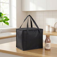 Cool Bag and Insulated Box for Hot Cold Food, Large 30*25*25cm Cool Box for Shopping Bags, Foldable Food Delivery Bag, Handheld Delivery Bag