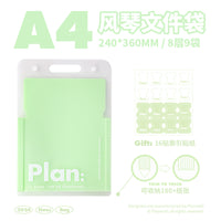 Planwith文件夹a4风琴包高颜值多层试卷收纳袋透明插页初高学生考卷整理手提大容量合同档案整理神器分类夹