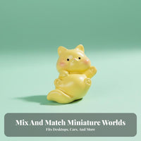 Tiny Feline Figurine Miniature Size Micro Landscape Cat Ornament DIY Accessory Micro Landscape Decor for Collectors, Desktop, Car Dashboard