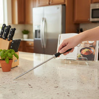 Sharpening Rod Versatile Sharpening Steel Rod High Hardness Honing Steel Comfortable Grip for Home Cooks, Chefs, Restaurant, Butcher Shop