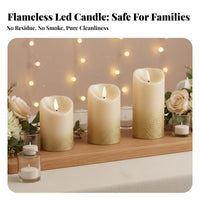 Gold Glitter Electronic Candle Smokeless Gold Glitter Candle Romantic Ambient Decor for Couples, Homeowners, Table Centerpiece, Dinner Parties