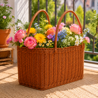 Brown Laundry Basket with Carrying Handles, Washing Hamper for Students, Versatile Storage for Decluttering