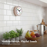 Wall Clock Timepiece Early Education Waterproof Easy to see Home Decor for Kids, Kitchen, Refrigerator, Shower