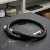 Black Low-Pressure Inflator Hose Rubber Buoyancy Compensator Inflator Hose Flexible Dive Gear Silver Fittings
