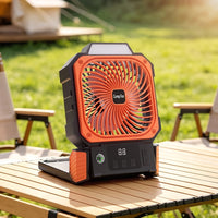 Tabletop Fan with Sun-Powered Panel Foldable Portable Fan with Sun-Powered Panel Rechargeable for Campers, Journeyers, Desk, Tents, Patio