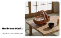 Oval Wood Chip Basket Material Japanese Design Snack Basket Handmade Serving Container for Event Planners, Families, Weddings, Parties, Kitchen
