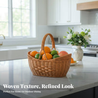 Faux Wicker &bazaar Tote sturdy Plastic Wicker tote Easy to Clean for Kitchen