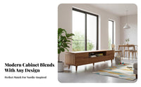 Modern Minimalist Design Low-Profile TV Stand Floor-Standing Low-Profile Cabinet with Drawers Rounded Corners Living Room Furniture Large Storage Capacity for Apartment Dwellers, Families, Homeowners, Lounge Area, Bedroom