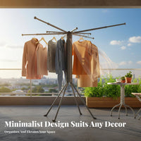 Foldable Clothes Horse Space-Saving Foldable Rotary Clothes Rack for Families
