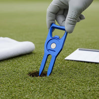 Golf Turf Divot Repair Tool Aluminum Alloy Turf Repair Fork Multifunctional Golf Gear for Golfers