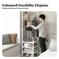 Light Luxury Design Corner Garment Rack Space-Saving Corner Coat Stand Multi-Functional Standalone Standing Coat Stand Easy Assembly for Families, Apartment Dwellers, Homeowners, Bedroom, Hallway, Living Room, Office
