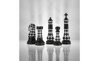 6 Pieces Ceramic Chess Decor Glossy Chess Piece Figurines Midnight Ruler Figurine for Art Collectors