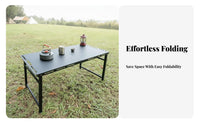 Portable Adjustable Height Camping Table Easy to Set Up Adjustable Height Outdoor Table Sturdy & Long-Lasting Hanging Slots for Travelers, Picnickers, Travel, Picnic, Tailgating, Backyard