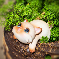 Clinging Pose Hanging Cat Figurine Raised Tail Cat Planter Hugger Textured Flower Pot Edge Ornament Resin for Flowerpots, Aquarium Tanks, Gardens, Courtyards