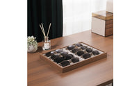 Eyeglasses Display Tray Wood-Grain Display Tray with 8 Compartments Sunglasses Organizer Soft Lined for Collectors, Dresser