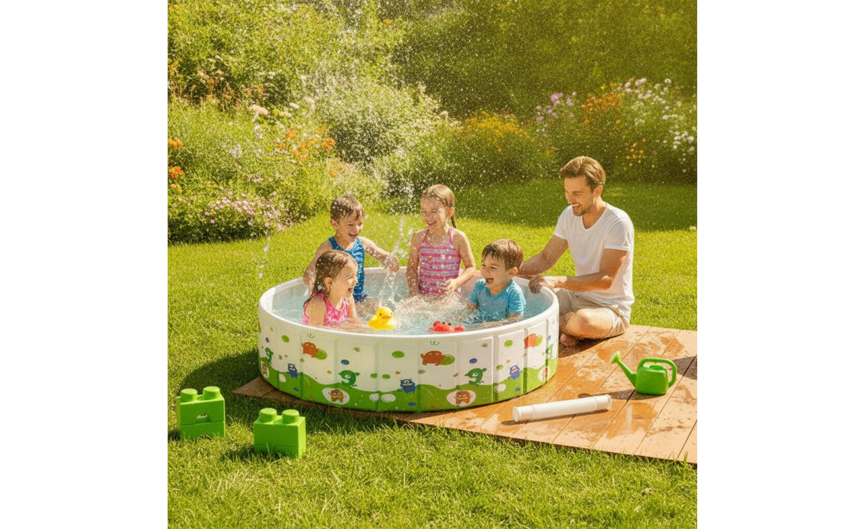 Easy to Store Children's Pool with Drain Hose Portable Foldable Pool Compact Non-Slip for Toddlers, Garden