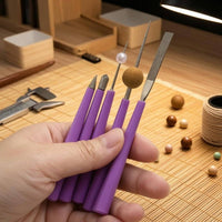 5 Pieces Assorted Tip Shapes Diamond Needle Files Metal Abrasive End Jewelry Needle Files Small-Precision Filing Diamond File Set Violet Handle