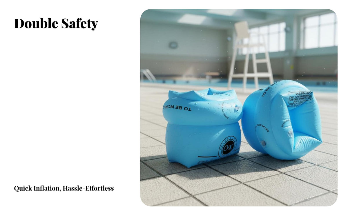 2 Pieces Double Arm Band S Thickened PVC Material Inflatable Swimming Sleeves High Buoyancy Swimming Arm Swimming Aids for Children, Kids, Beach, Lake