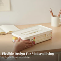 Stackable Pen Case Transparent Design Stackable Latch Box Large Capacity