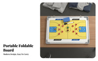 Portable Attachable Soccer Board Double-Sided Foldable Basketball Strategy Clipboard Zippered Case for Practice Sessions, Game Day