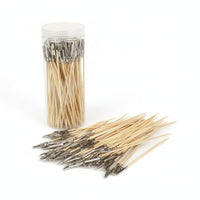 100 Pieces Spring Clip with Bamboo Handle Pointed Model Painting Clip Tool for Craft Projects