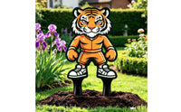 Outdoor Animal Silhouette Stake Whimsical Metal Garden Ornament Decorative Yard Art Colorful for Gardeners, Courtyard