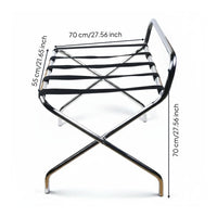 Space Saving Foldable Hotel Luggage Rack Easy to Carry Stainless Steel Luggage Rack Long-Lasting Guest Furniture Heavy Duty for Travel