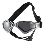 Tinted Lenses Triangular Dog Goggles Curved-Front Shape Dog Goggles Ventilated Frame Pet Gear Adjustable Strap for Outdoor