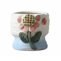 Coarse Pottery Flowerpot Rustic Design Mini Pot Miniature Size Mini Ceramic Planter for Kids, Office, Windowsill