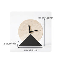 Freestanding Desktop Clock Ornament Sculptural Clock with Standing Base Analog Sophisticated for Shelf, Office, Study