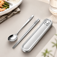 Travel Utensils for On-the-Go, Durable Camping Cutlery Set Made of 316L Metal Alloy, Perfect for University, Office & Outings