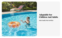 Inflatable Pool Tube Thickened Material Round Water Buoy Transparent Floral Buoy Long-Lasting PVC Flower Aquatic Tube for Adults