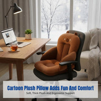Capybara Animal Chair Cushion, Thick Plush Office Seat Pad, Ergonomic Backrest, Winter Comfort, Cute Cartoon Design