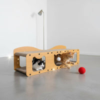 Cat Tunnel Scratcher Easy to Assemble Cat Scratcher Sofa Stable Design Feline Furniture for Indoor